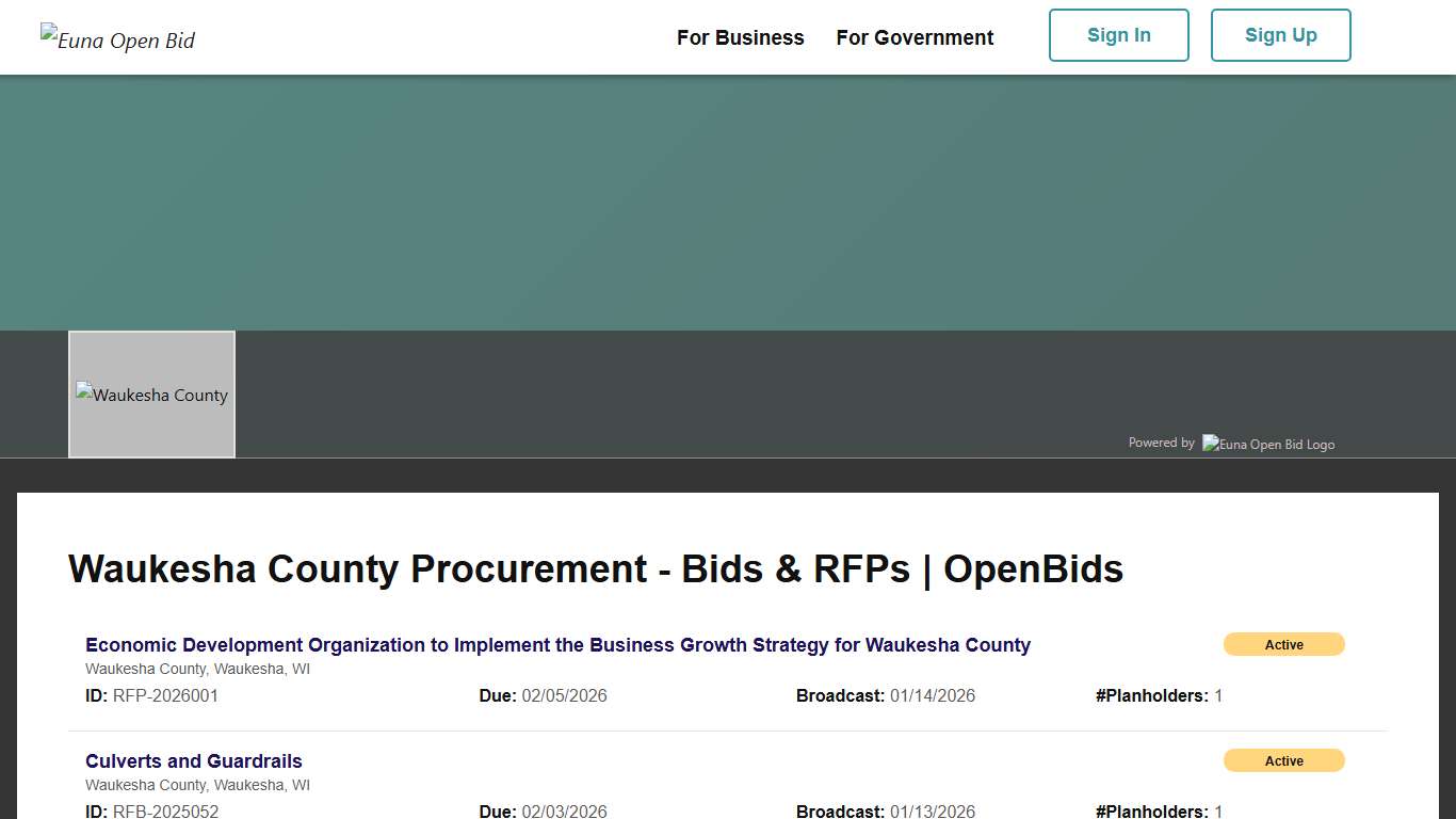 Waukesha County Procurement - Bids & RFPs | DemandStar